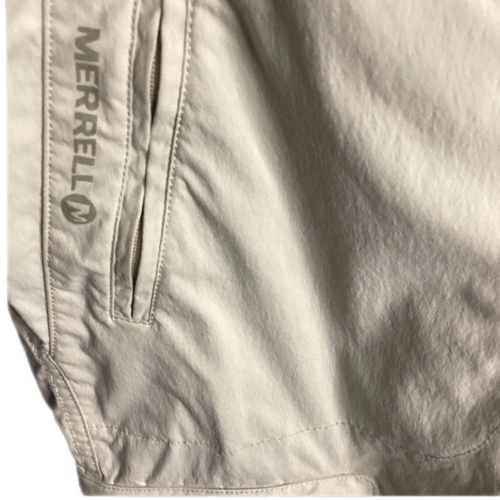 Merrell Womens Pants size 8 Cropped Capri Opti-wick UPF 50+ Zipper Pockets Beige - Picture 5 of 13
